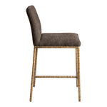 Reeves Chenille Fabric Upholstered Counter Stool in Brown