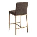 Reeves Chenille Fabric Upholstered Counter Stool in Brown