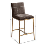 Reeves Chenille Fabric Upholstered Counter Stool in Brown