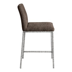 Reeves Chenille Fabric Upholstered Counter Stool in Brown