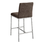 Reeves Chenille Fabric Upholstered Counter Stool in Brown