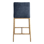 Reeves Chenille Fabric Upholstered Counter Stool in Navy