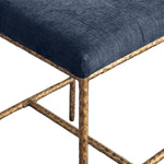 Reeves Chenille Fabric Upholstered Counter Stool in Navy