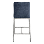 Reeves Chenille Fabric Upholstered Counter Stool in Navy