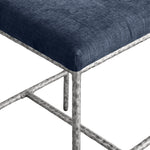 Reeves Chenille Fabric Upholstered Counter Stool in Navy
