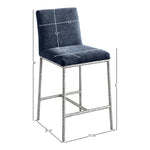 Reeves Chenille Fabric Upholstered Counter Stool in Navy