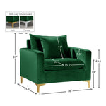 Naomi Velvet Upholstered Chair in Green