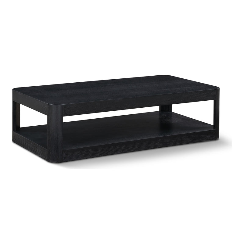 Reeves Solid Wood And Burl Veneer Coffee Table in Black