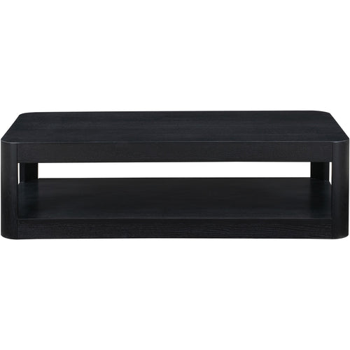 Reeves Solid Wood And Burl Veneer Coffee Table in Black