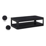 Reeves Solid Wood And Burl Veneer Coffee Table in Black