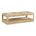 Reeves Solid Wood And Burl Veneer Coffee Table in Natural