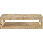 Reeves Solid Wood And Burl Veneer Coffee Table in Natural