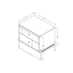 Jasper 25" Nightstand (2-Drawer) in White