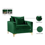 Naomi Velvet Upholstered Chair in Green