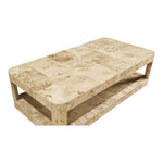 Reeves Solid Wood And Burl Veneer Coffee Table in Natural