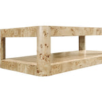 Reeves Solid Wood And Burl Veneer Coffee Table in Natural