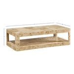 Reeves Solid Wood And Burl Veneer Coffee Table in Natural