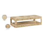 Reeves Solid Wood And Burl Veneer Coffee Table in Natural