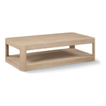 Reeves Solid Wood And Burl Veneer Coffee Table in Natural