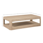 Reeves Solid Wood And Burl Veneer Coffee Table in Natural