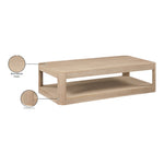 Reeves Solid Wood And Burl Veneer Coffee Table in Natural