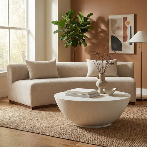 Reggio Concrete Indoor/Outdoor Coffee Table in White