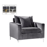 Naomi Velvet Upholstered Chair in Grey