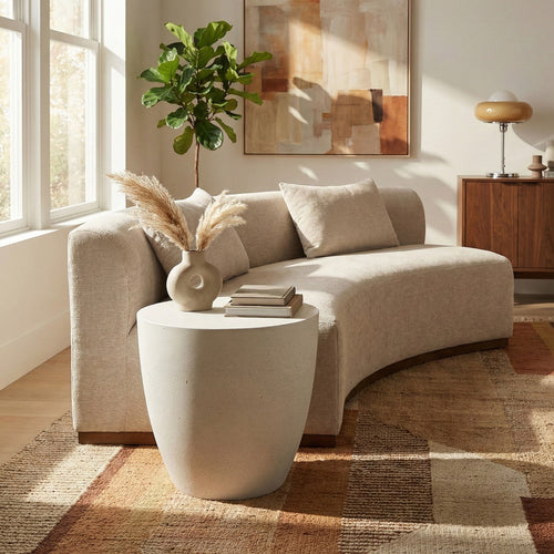 Reggio Concrete Indoor/Outdoor End Table in White