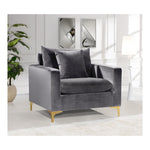 Naomi Velvet Upholstered Chair in Grey