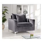 Naomi Velvet Upholstered Chair in Grey