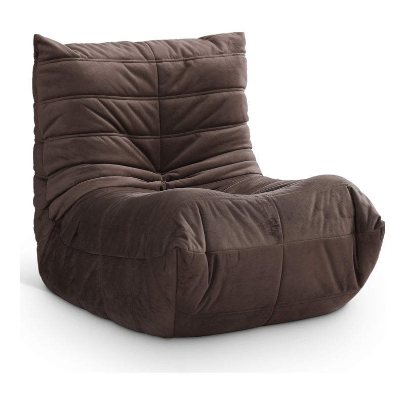 Relax Velvet Upholstered Chair in Brown
