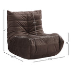 Relax Velvet Upholstered Chair in Brown