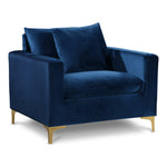 Naomi Velvet Upholstered Chair in Navy