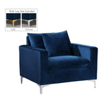 Naomi Velvet Upholstered Chair in Navy