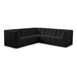 Relax 98" Velvet Upholstered 5pc. Modular Sectional in Black