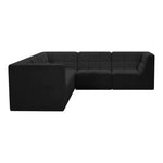 Relax 98" Velvet Upholstered 5pc. Modular Sectional in Black