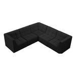 Relax 98" Velvet Upholstered 5pc. Modular Sectional in Black