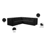 Relax 98" Velvet Upholstered 5pc. Modular Sectional in Black