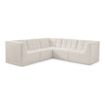 Relax 98" Velvet Upholstered 5pc. Modular Sectional in Cream