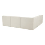 Relax 98" Velvet Upholstered 5pc. Modular Sectional in Cream