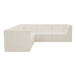 Relax 98" Velvet Upholstered 5pc. Modular Sectional in Cream