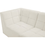 Relax 98" Velvet Upholstered 5pc. Modular Sectional in Cream