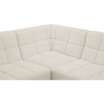 Relax 98" Velvet Upholstered 5pc. Modular Sectional in Cream