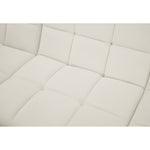 Relax 98" Velvet Upholstered 5pc. Modular Sectional in Cream
