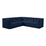 Relax 98" Velvet Upholstered 5pc. Modular Sectional in Navy