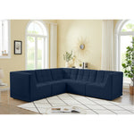 Relax 98" Velvet Upholstered 5pc. Modular Sectional in Navy