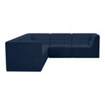 Relax 98" Velvet Upholstered 5pc. Modular Sectional in Navy