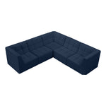 Relax 98" Velvet Upholstered 5pc. Modular Sectional in Navy