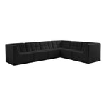 Relax 128" Velvet Upholstered 6pc. Modular Sectional in Black
