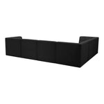 Relax 128" Velvet Upholstered 6pc. Modular Sectional in Black